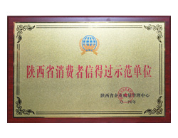 鼎興榮譽-陜西省消費者信得過示范單位